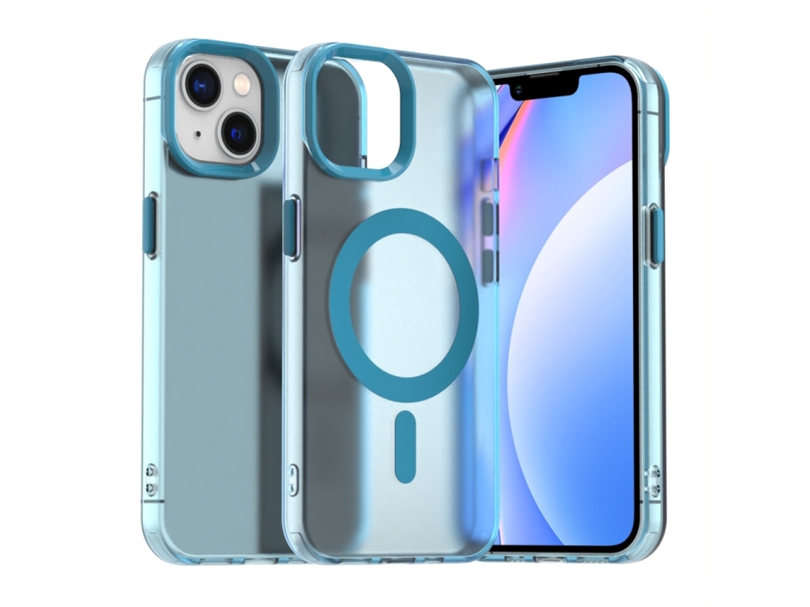 Capa Híbrida Para Iphone 15 - Pc E Tpu Com Magsafe | Candy Design - Azul
