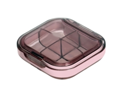 Caixa de Pílulas Portátil Mini Transparente Rosa com Compartimentos para Viagem Armazenamento Seguro | S/MARCA