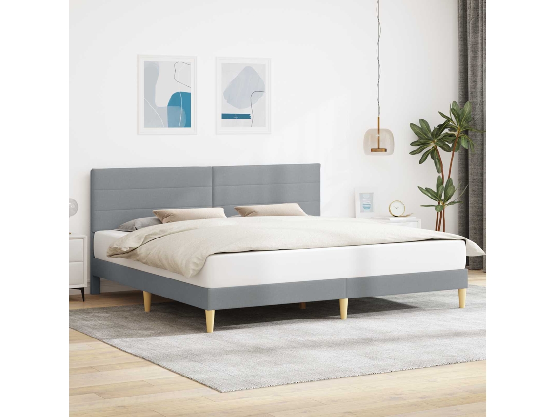 Vidaxl Estrutura da Cama Cinzento claro 180 X 200 Cm Tecido