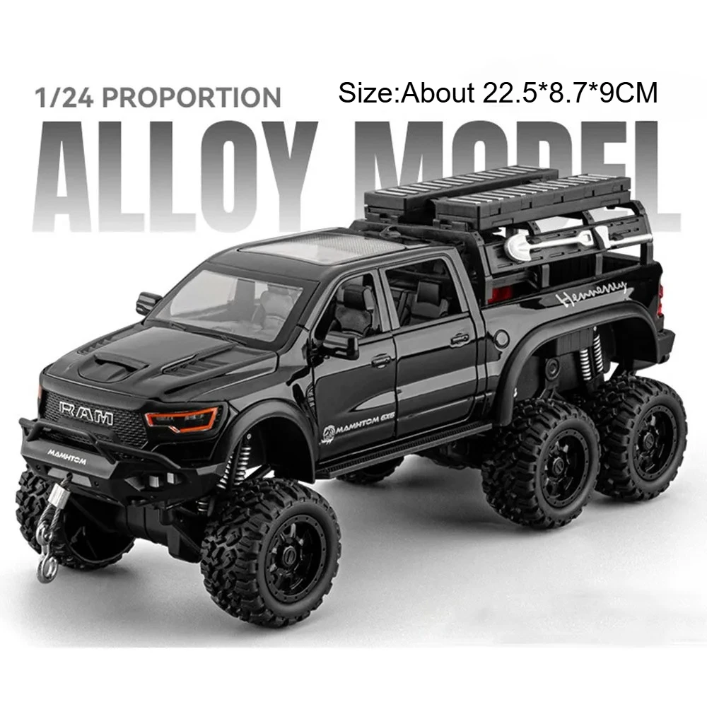 (mammoth Preto) Escala 1:24 - Miniatura De Carro - Fundição Em Metal - Modelo Em Miniatura