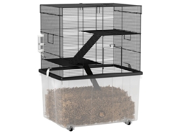 Gaiola Hamster 5 Andares E-TOWN, tubos, roda, escadas, casinha, bebedouro, 46x30x58cm