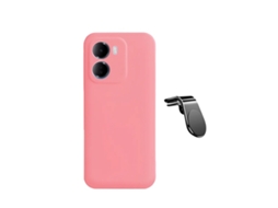 Kit Suporte L Capa Silicone Líquido Phonecare Para Xiaomi Redmi 15a 5g - Rosa
