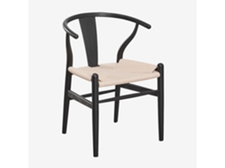 Sklum Pack De 4 Cadeiras De Jantar Em Madeira De Olmo Uish Edition Vime         Preto Claro