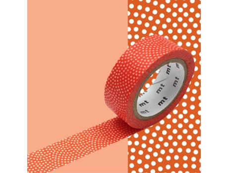 Fita Adesiva de Bolinhas Samekomon Laranja MASKING TAPE (1,5 cm X 7m)