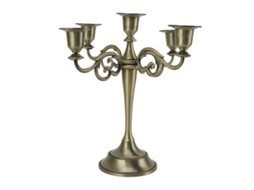 porta Velas de 5 Braços de Ferro Decorativo | S/MARCA