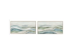 Pintura Home Esprit Azul Verde Abstrato Moderno 140 X 3,7 X 70 Cm (2 Unidades)