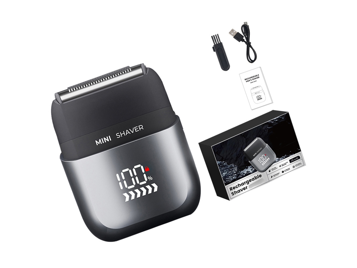 Aparador De Barba Elétrico Para Homens Recarregável, Cortador De Barba Para Viagem Com Display Led