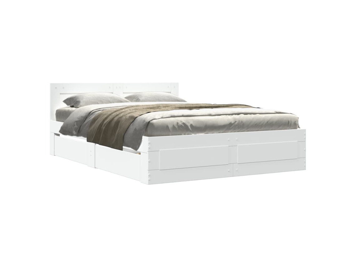 Estrutura de Cama com Cabeceira Sem Colchão Branco MAISON EXCLUSIVE 120x200 cm