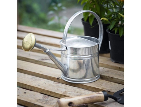 Regador 1,5l De Aço Galvanizado De Metal Externo Com Rosa De Latão 1,5 Litro Garden Trading