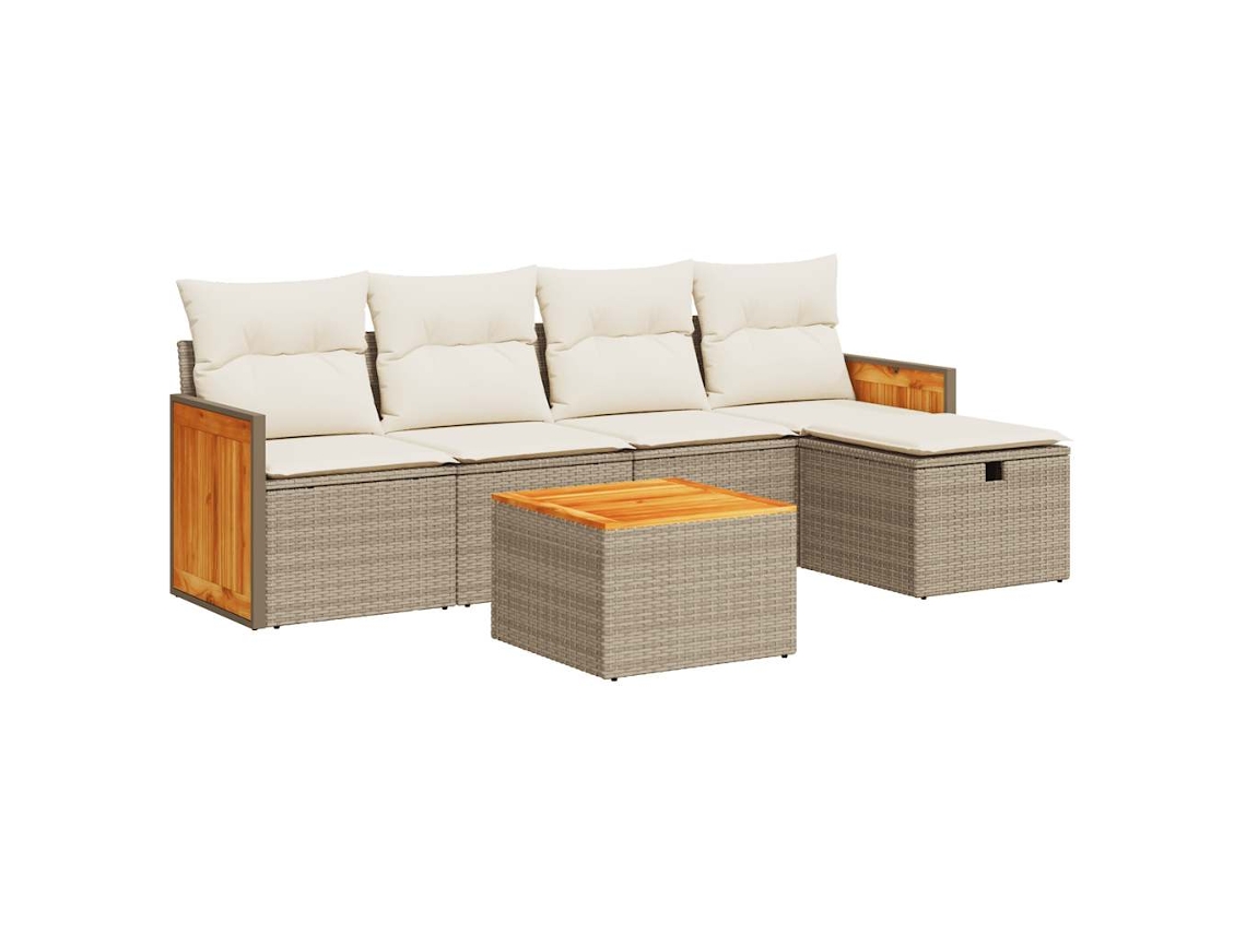 Garden Sofa Set, Garden Sofa Sets Vidaxl Bege Rattan / Vime (n/a)
