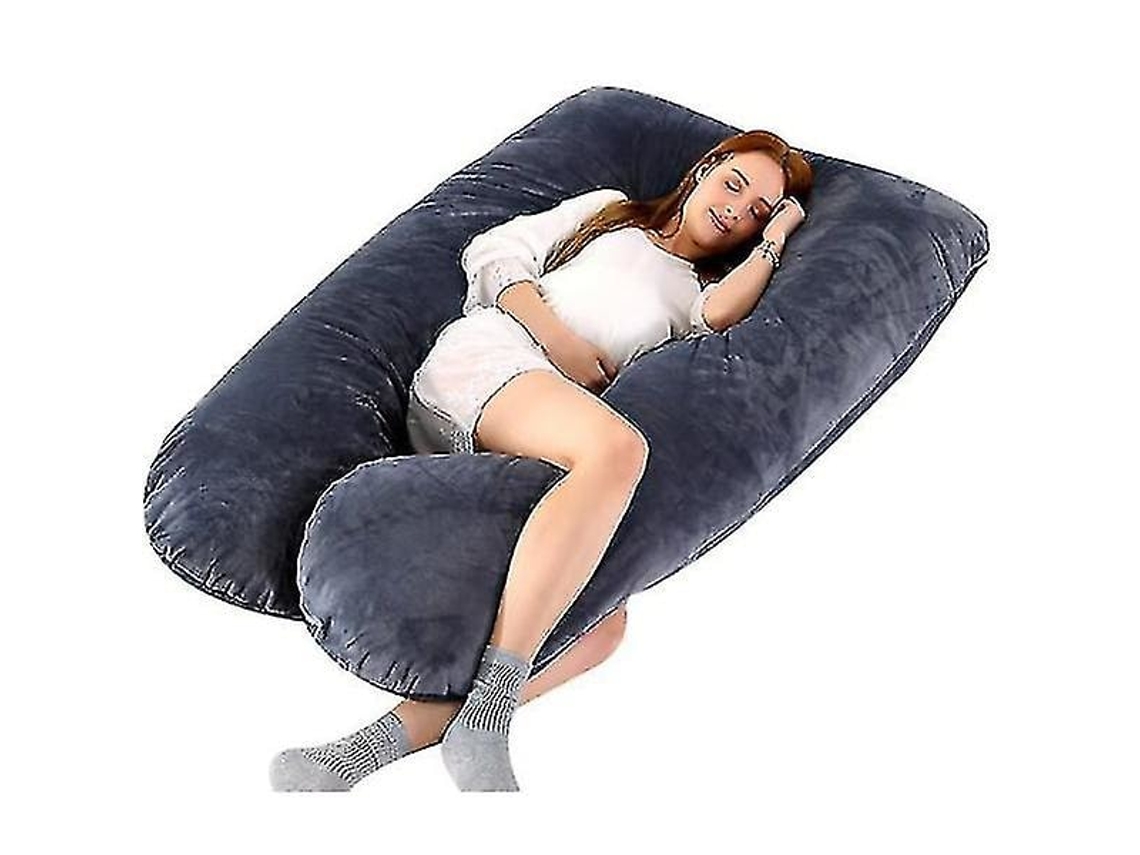 TRAVESSEIRO AQUAFORGE de viagem, espuma viscoelástica, suporte, formato U, azul