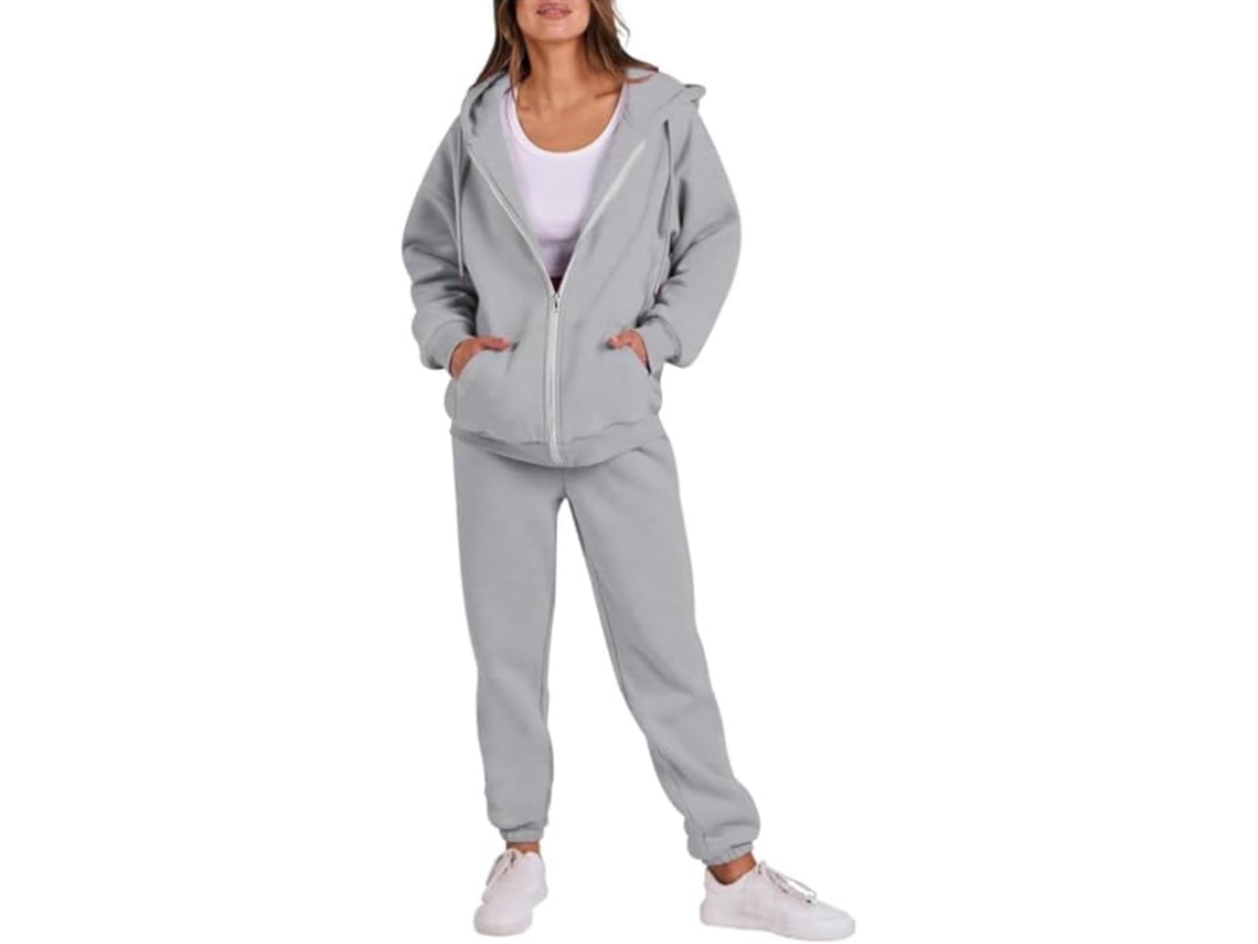 Conjunto de jogging feminino com capuz e fecho de correr SFUSHOS