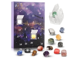 Calendário do Advento de Halloween: 24 dias de cristais naturais, ágatas e folhelhos, ergonômico, para uso diário. STELASPLEN