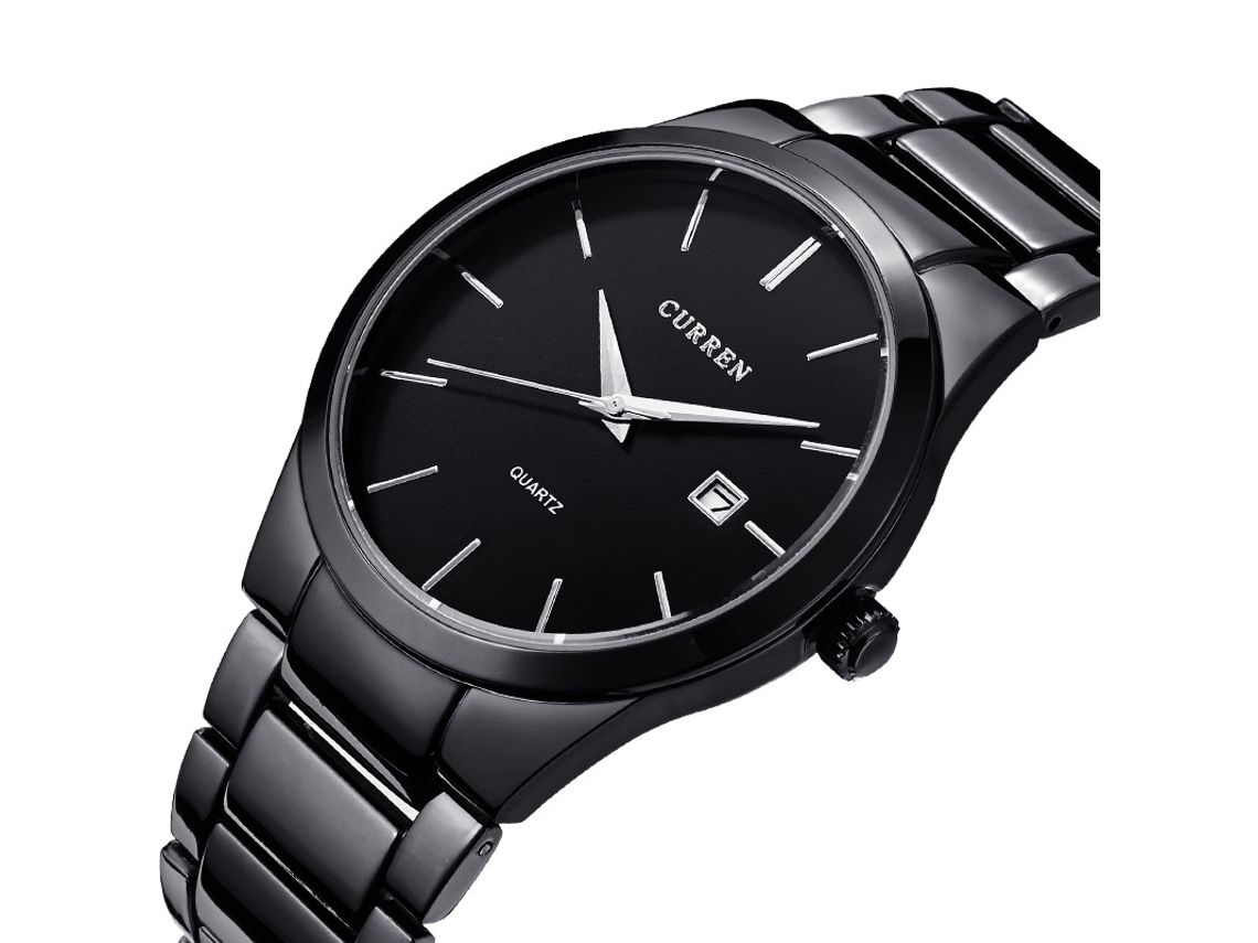 Relógio Masculino MDUG elegante de quartzo, à prova d'água, pulseira de aço