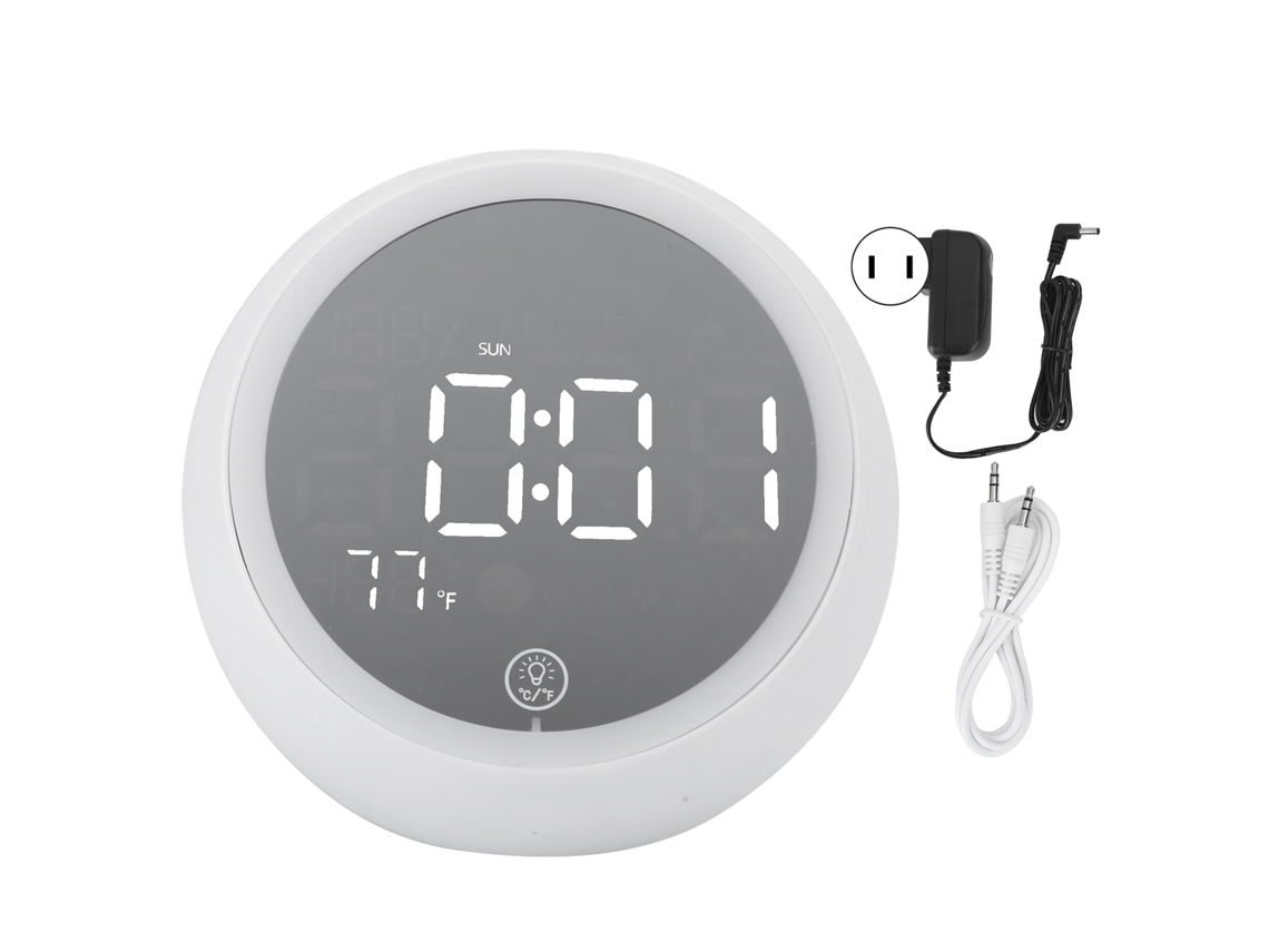 Luz Noturna Pequena Despertador Alto Falante Bluetooth