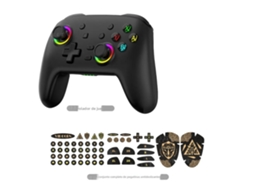 (estilo 1 Preto) Controle De Jogo Sem Fio Com Função De Vibração, Inclui Adesivos Antiderrapantes Para Personalização.