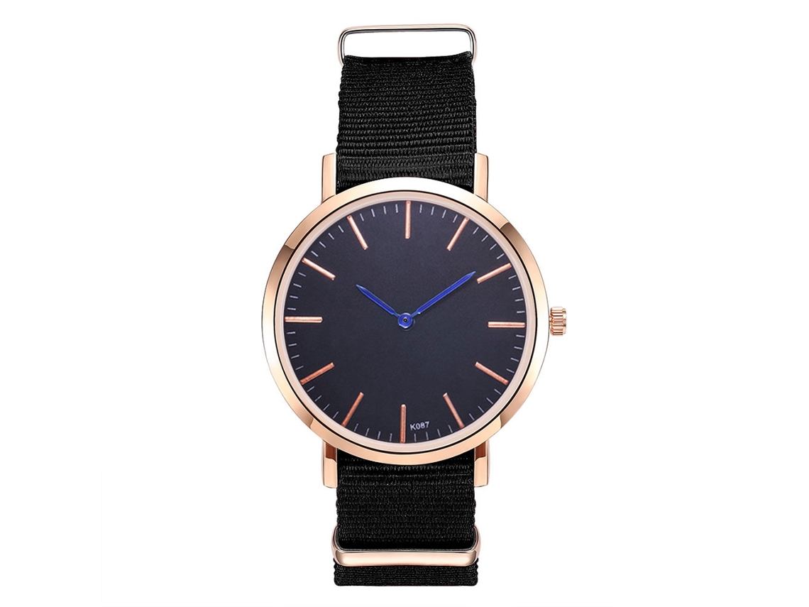 Reloj De Cuarzo Zhoulianfa 2018 Con Correa De Nailon Para Caballero Dama K087-me3 Negro
