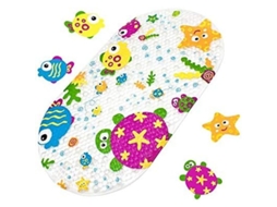 Tapete de Banho Infantil Nova Line com design de pato ventosas 39x69cm