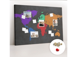 Quadro De Cortiça Mapa-múndi Para O Escritório Espelharte (140x100 Cm)