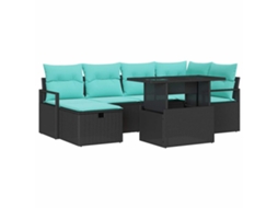 Maison Exclusive - Conjunto De Sofá De Jardim 7 Unid. Vime Pe