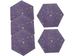 Conjunto de 5 Alipis Quadros Avisos Hexagonais em Feltro Azul, Tapetes Parede Decorativos 3d para Escritório,