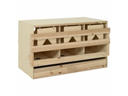 Vidaxl Ninho P/ Galinhas 3 Compartimentos 96x40x45 Cm Pinho Maciço