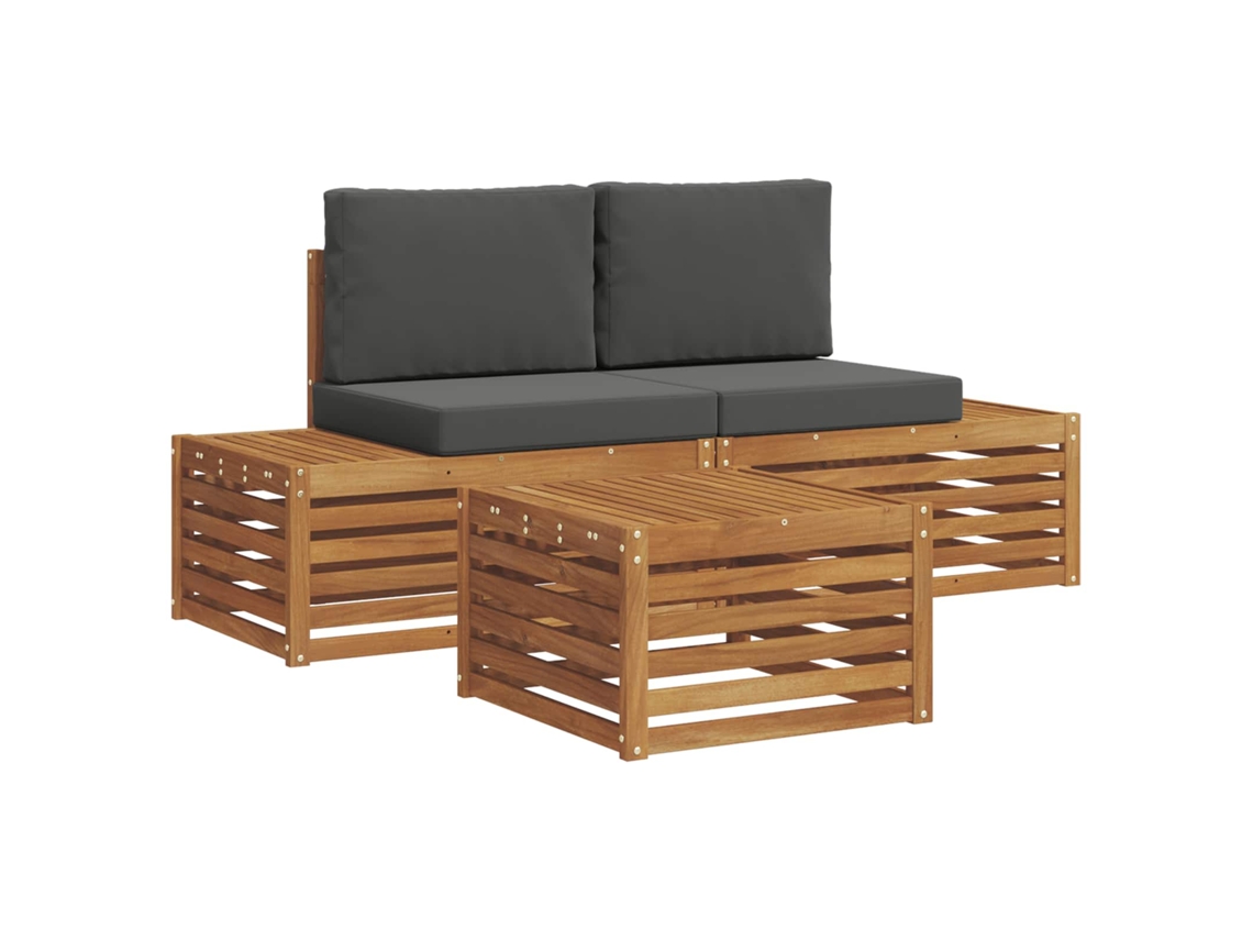 Maison Exclusive - Conjunto De Sofás Para Exterior Natural E Antracite