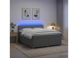 Vidaxl Cama Box Spring Com Colchão Cinzento-claro 140 X 190 Cm Tecido