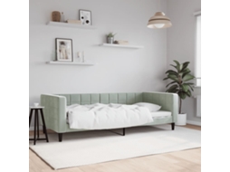 Sofá cama 90x200 cm terciopelo gris claro