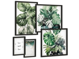 Conjunto De Pinturas Inspirações Vegetais Modernas Espelharte (5 Peças)