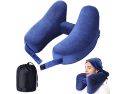 Almofada de Viagem Inflável com Capuz, Azul, AQUAFORGE