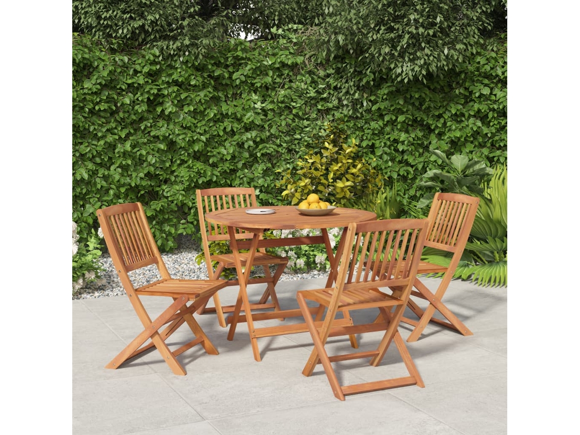 Vidaxl Conjunto De Jantar P/ Jardim 5 Pcs Madeira De Acácia Maciça