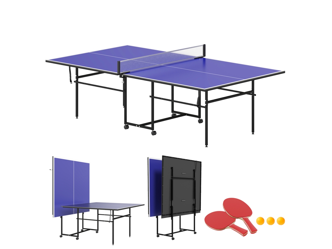 Mesa de Tênis Dobrável, 274x152,5x76cm, Azul