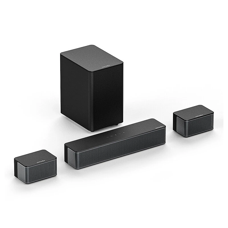 Ultimea Poseidon D50 5.1ch Soundbar Com Suportes Steady 300, 6 Colunas De Alto Desempenho, Som Surround Bassmax Home Theater Soundbar Com Pares De Sup
