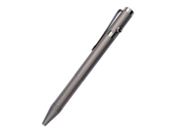 Caneta Esferográfica Portátil de Liga de Titânio Ferramenta de Equipamento para Escrita Presente de Escritório para Viagens Ao Ar Livre Cinza