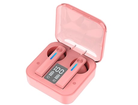 Auriculares Bluetooth True Wireless Bateria sem fio 5.0 Led display em formato de orelha rosa