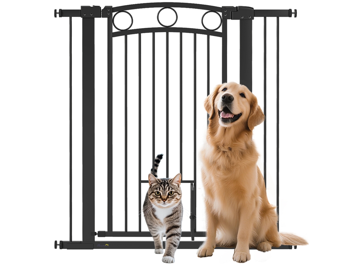 Portão ajustável para pets, preto, 106cm de altura S/MARCA