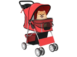 Carrinho Para Pequenos Com Cesto De Armazenamento, Porta-copos, Rodas E Almofada Lavável, 77x44x102 Cm, Vermelho
