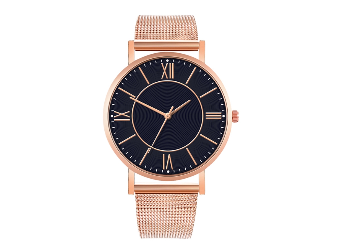 Reloj De Moda Para Parejas Con Correa De Malla Dial Redondo Cuarzo Unisex