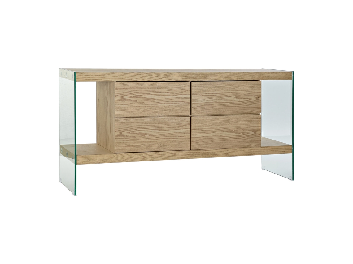 Buffet de Vidro em Mdf Marrom Claro, 160x45x80cm ALEXANDRA HOUSE LIVING