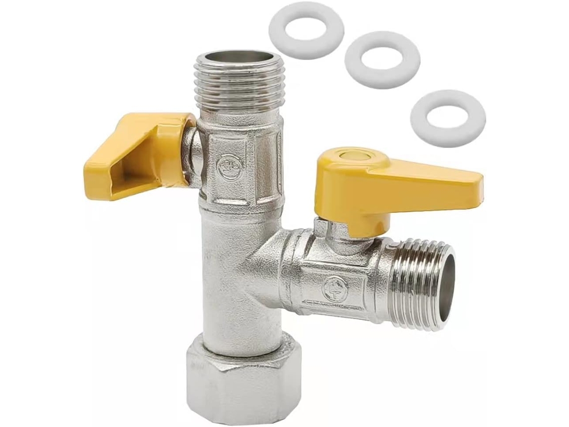 Desviador De Chuveiro De Latão De 3 Vias G 1/2" Com Três Arruelas, Adequado Para Banheiro E Cozinha