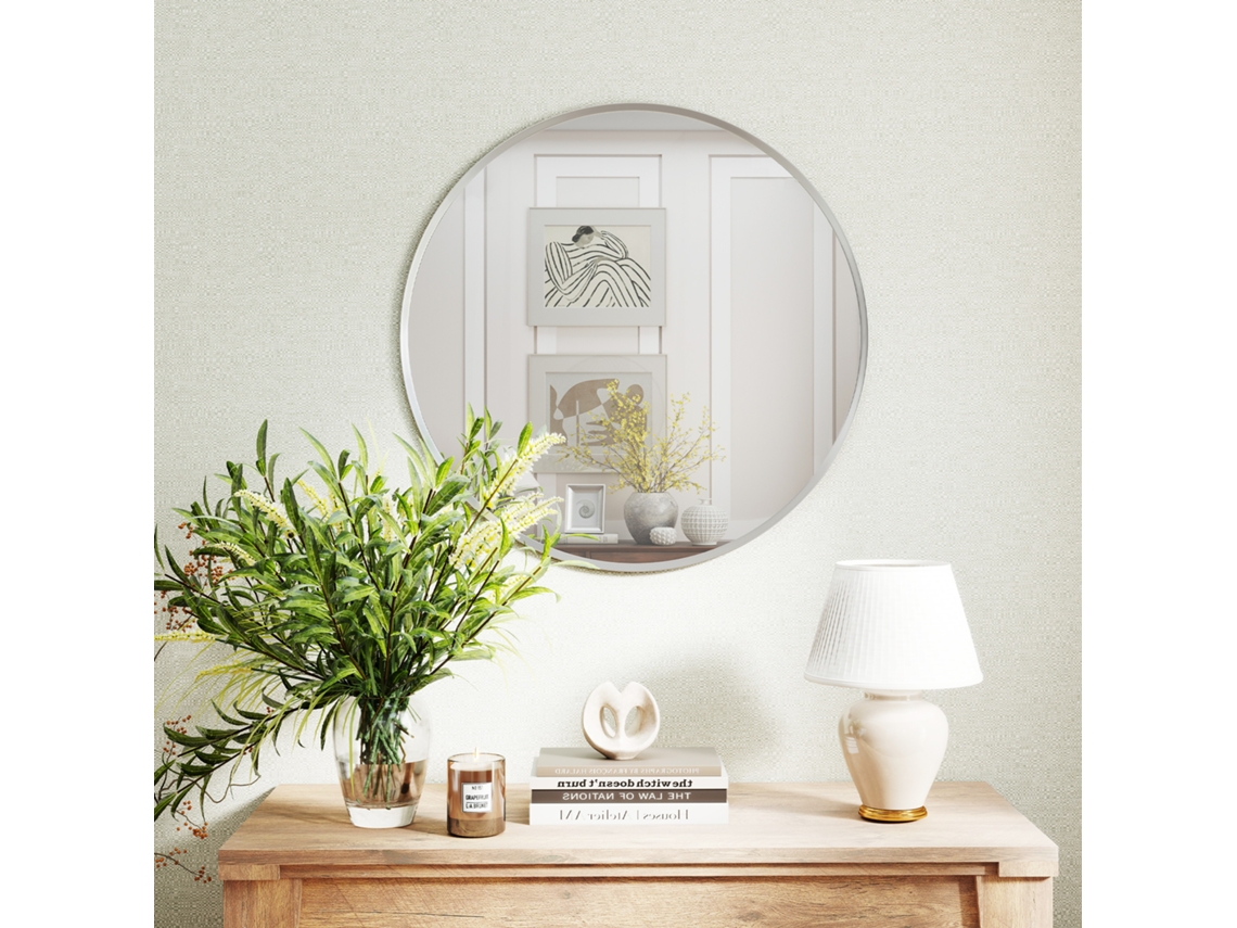 Espelho De Parede, Design Moderno, 61 X 61 Cm, Prateado