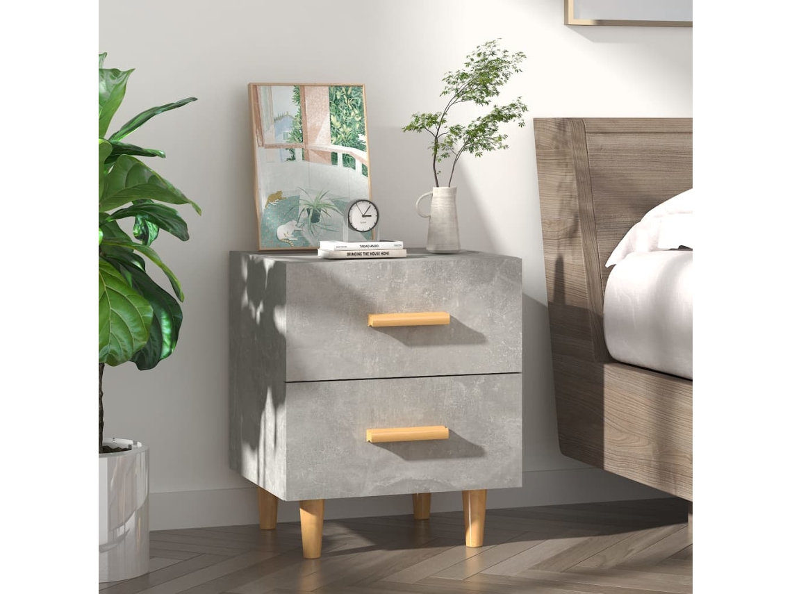 Vidaxl Mesa De Cabeceira 40x35x47,5 Cm Cinzento Cimento