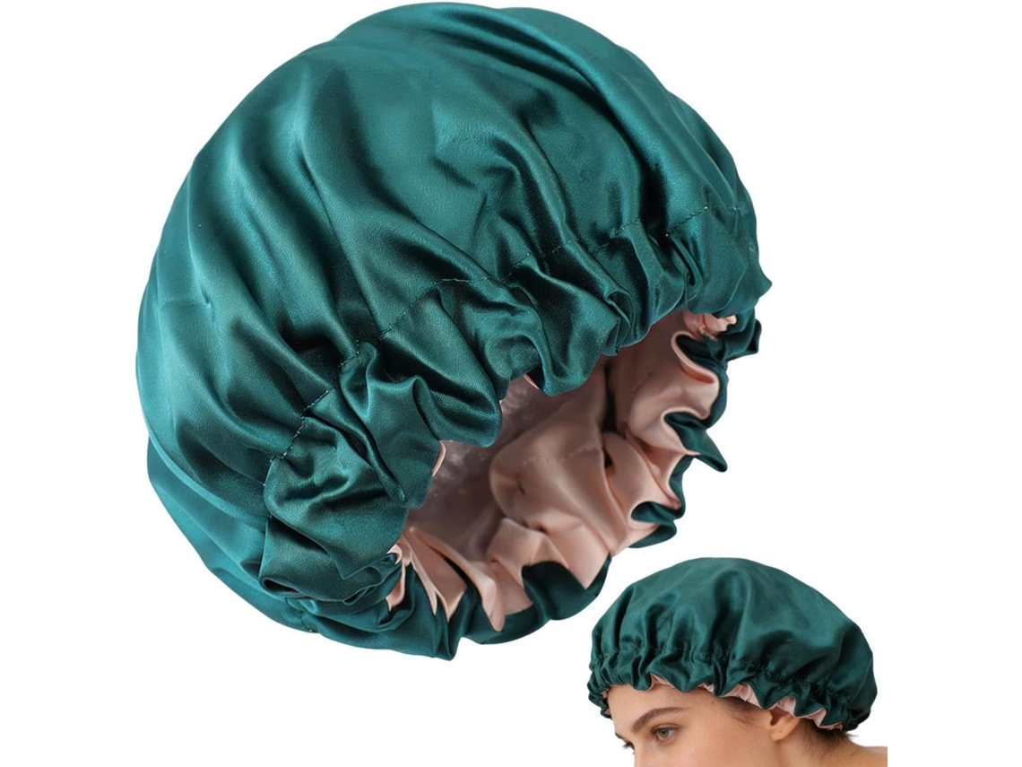 Touca De Banho Feminina Impermeável 2-camadas, Touca De Banho Reutilizável Para Cabelos Longos, Touca De Banho Elástica