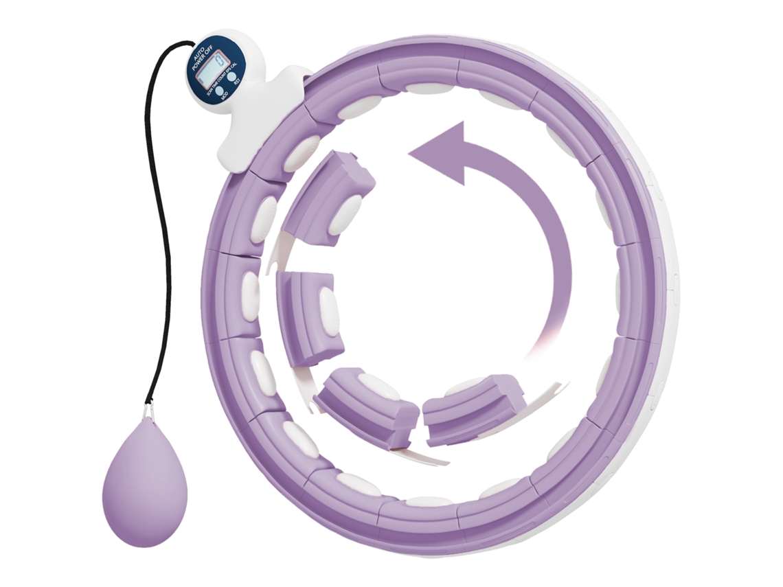 Bambolê SINI TECH STORE, inteligente, com contador de bolas, 16 nós, roxo, 76/113cm