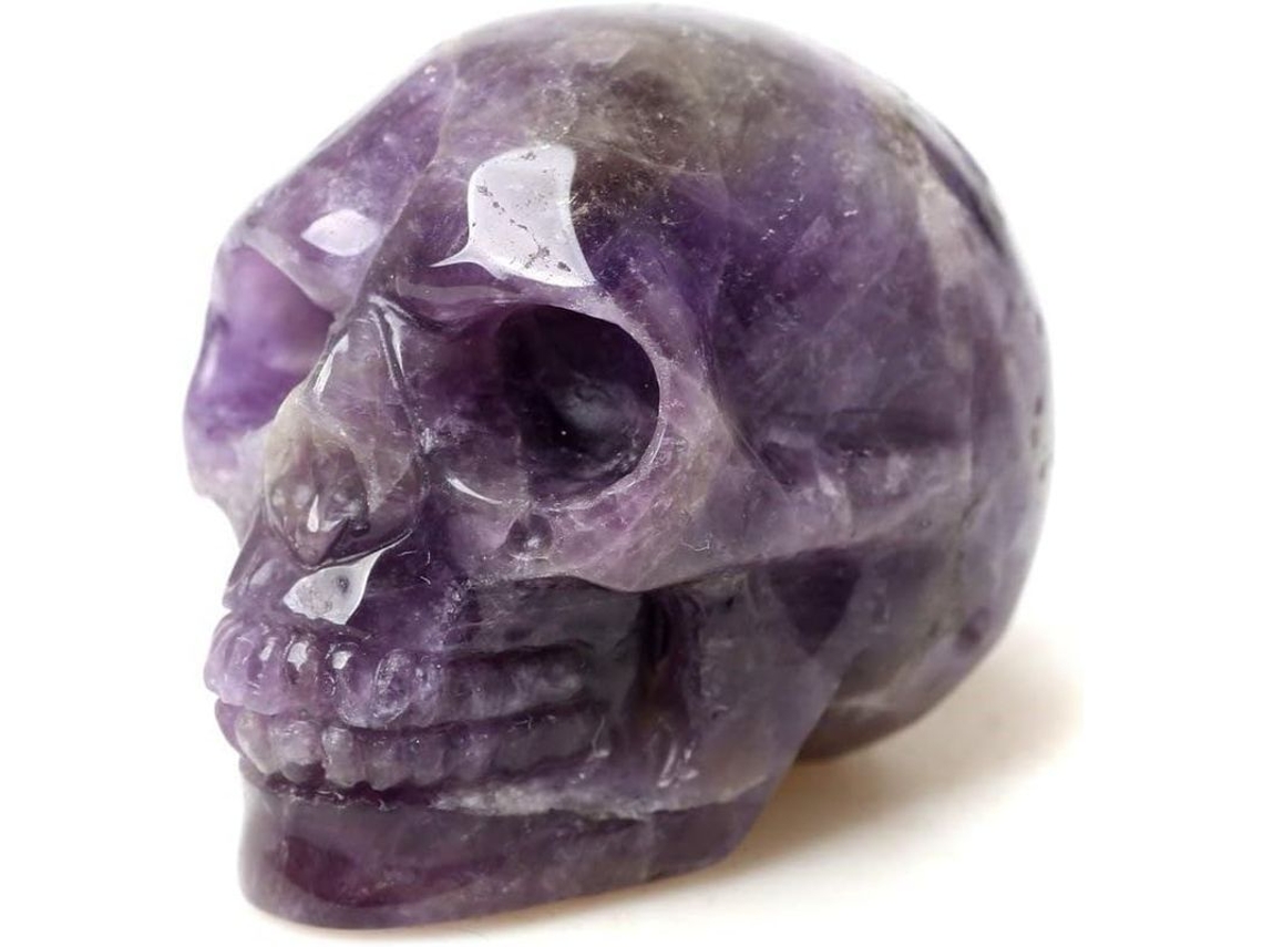 Calavera De Piedra Preciosa Natural De 2'' Tallada A Mano, Estatua De Cristal Para Sanación Y Reiki