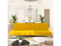 Vidaxl Sofá-cama De 2 Lugares Veludo Amarelo