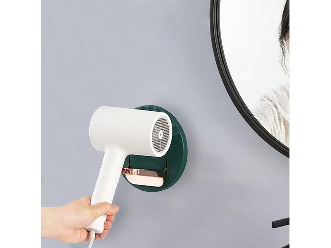 Suporte de Secador Cabelo Dobrável Moderno para Banheiro, Montagem na Parede, Ve Rde GOKOCO