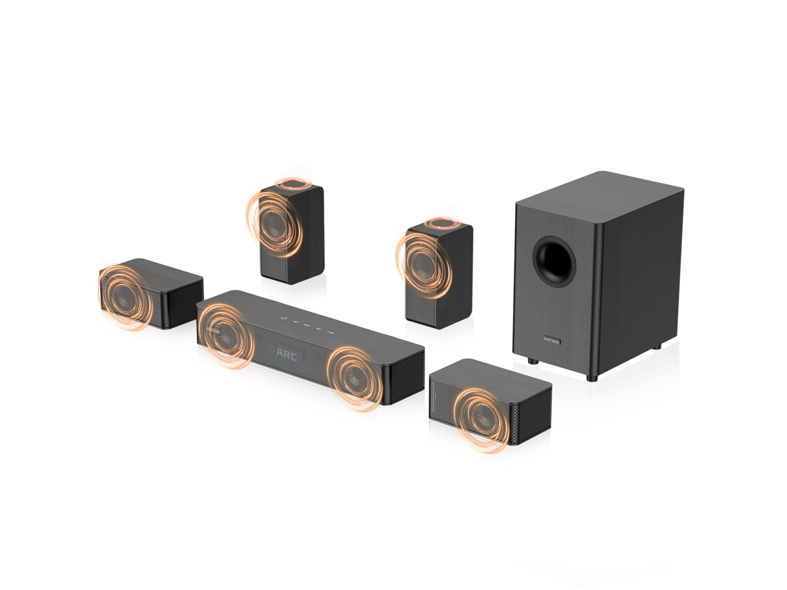 Barra de som para TV | Hiwill-audio N512 400w 5.1.2 Dolby Atmos - Preta