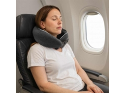 Vidaxl Almofada De Viagem Para O Pescoço Cinza Escuro